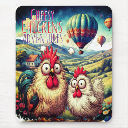"Cheesy Chicken Balloon Adventure" Mouse Pad マウスパッド