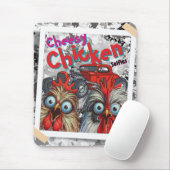 "Cheesy Chicken Selfies" Hot Rod Mouse Pad マウスパッド (マウス)