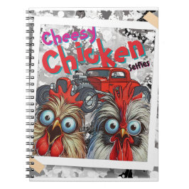 "Cheesy Chicken Selfies" Hot Rod Spiral Notebook ノートブック