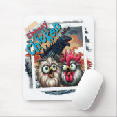 "Cheesy Chicken Selfies" Meets T rex Mouse Pad マウスパッド (マウス)