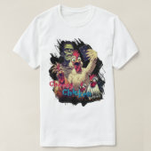 Cheesy Chickens Meet Frankenstein Tee Tシャツ (デザイン正面)