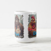 "Cheesy Chickens Posen With Bigfoot" Mug コーヒーマグカップ (中央)