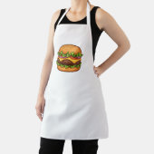 Cheesy Gourmet Burger Illustration Apron エプロン (インサイチュ)
