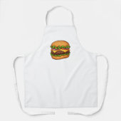 Cheesy Gourmet Burger Illustration Apron エプロン (正面)