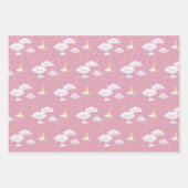 Cheesy Moon & Stars Fluffy Clouds Personalizable ラッピングペーパーシート (正面3)