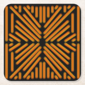 Cheesy Noodle Doodle Art Symmetrical Lined Pattern スクエアペーパーコースター (正面)