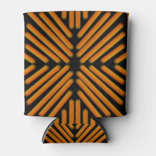 Cheesy Noodle Doodle Art Symmetrical Lined Pattern 缶クーラー (正面)