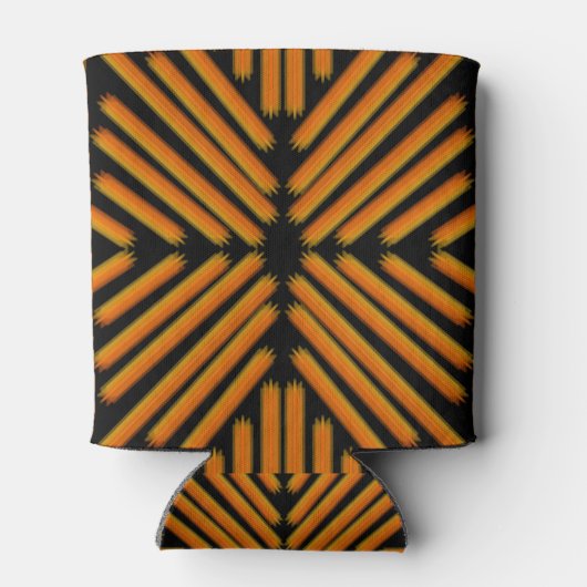 Cheesy Noodle Doodle Art Symmetrical Lined Pattern 缶クーラー (裏面)