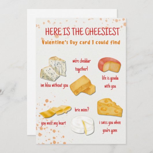 Cheesy Valentine's Day Card | Valentine's Card (正面/裏面)