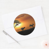 CheetahとGazelleスタンプ ラウンドシール (封筒)