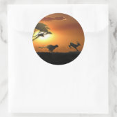 CheetahとGazelleスタンプ ラウンドシール (バッグ)