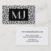 Cheetahアニマルプリントin白黒ビジネスC 名刺 (正面/裏面)