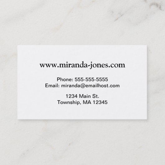 Cheetahアニマルプリントin白黒ビジネスC 名刺 (裏面)