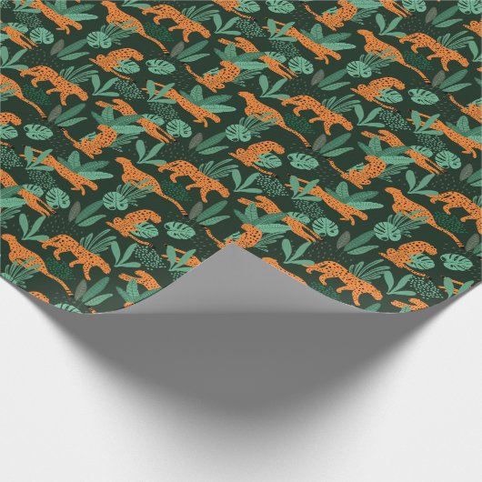 Cheetahエキゾチック:熱帯の夏シームレス。 ラッピングペーパー (角)
