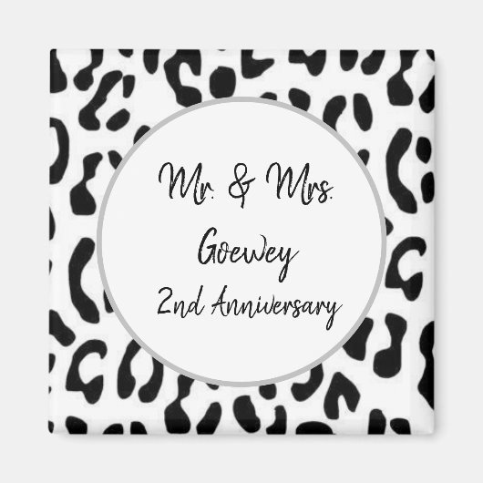 Cheetahパーソナライズされたお祝いテンプレート マグネット (正面)