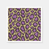 Cheetahプリントパターン(紫と金ゴールドの切り離し) スタンダードカクテルナプキン (正面)