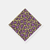 Cheetahプリントパターン(紫と金ゴールドの切り離し) スタンダードカクテルナプキン (角)