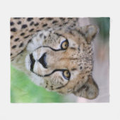 Cheetah 009 フリースブランケット (正面(横))
