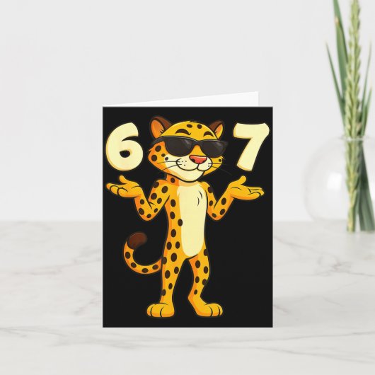 Cheetah 67 Meme Funny Kids Teens Gen Alpha Slang 6 カード (正面)