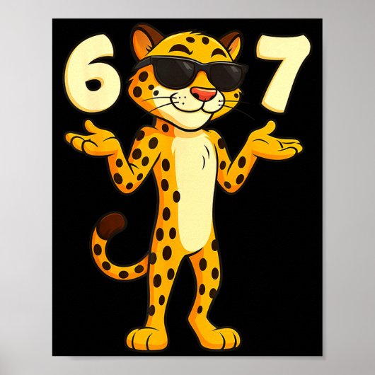 Cheetah 67 Meme Funny Kids Teens Gen Alpha Slang 6 ポスター (正面)