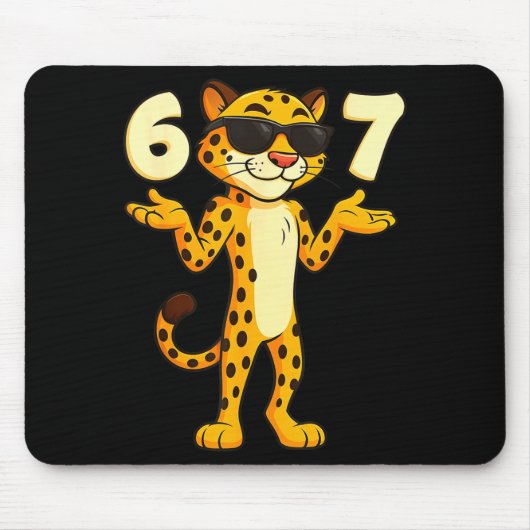Cheetah 67 Meme Funny Kids Teens Gen Alpha Slang 6 マウスパッド (正面)
