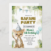 Cheetah Birthday Party Invitation 招待状 (正面/裏面)