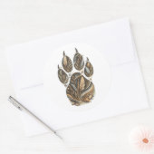 Cheetah Botanical Footprint Nature Sticker ラウンドシール (封筒)