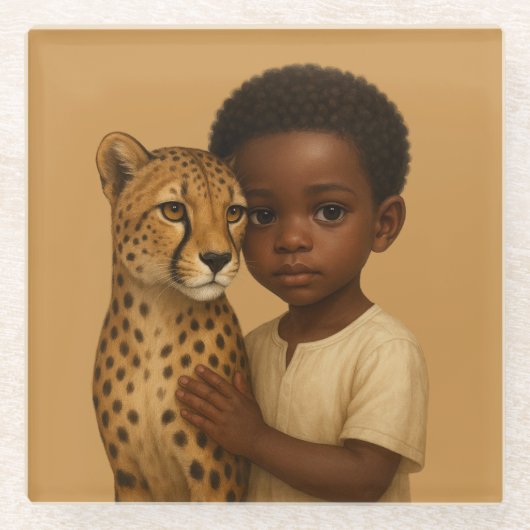 Cheetah & Boy: Bond of the Wild and Innocent ガラスコースター (正面)
