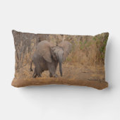 Cheetah Cub and Baby Elephant Throw Pillow ランバークッション (裏面)