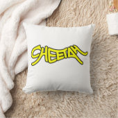 Cheetah Graffiti Style Typography Bold Yellow クッション (ブランケット)