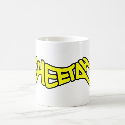 Cheetah Graffiti Style Typography Bold Yellow コーヒーマグカップ (中央)