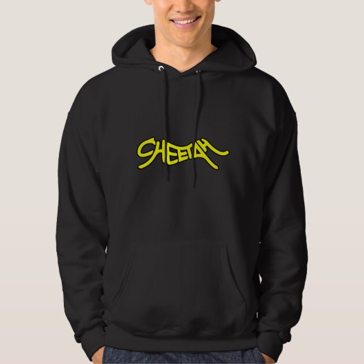Cheetah Graffiti Style Typography Bold Yellow パーカ (正面)