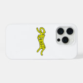 Cheetah Graffiti Style Typography Bold Yellow iPhoneケース (裏面横)