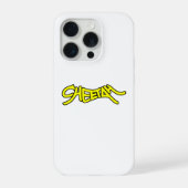 Cheetah Graffiti Style Typography Bold Yellow iPhoneケース (裏面)