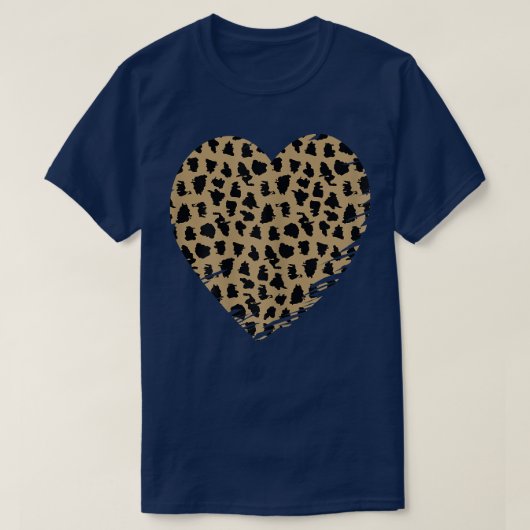 Cheetah Heart Leopard Print  Tシャツ (デザイン正面)