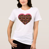 Cheetah Heart Pink Black トライブレンドＴシャツ (正面)