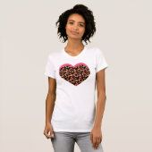Cheetah Heart Pink Black Tシャツ (正面フル)