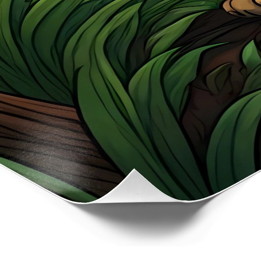 Cheetah in Lush Forest ポスター (コーナー)