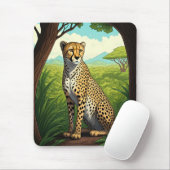 Cheetah in Lush Forest マウスパッド (マウス)