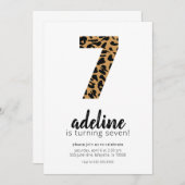 Cheetah / Leopard Print 7誕生日招待状 招待状 (正面/裏面)