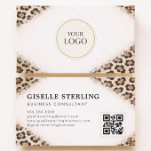 Cheetah Leopard Print Logo QR Code Professional 名刺