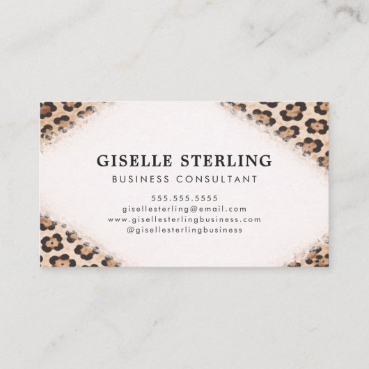 Cheetah Leopard Print Professional 名刺 (裏面)