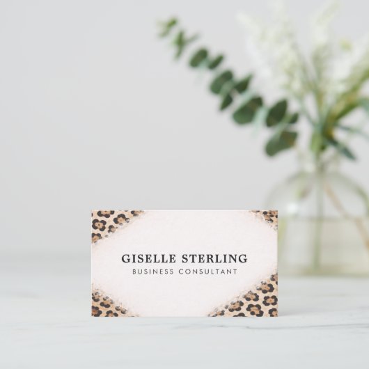 Cheetah Leopard Print QR Code Professional 名刺 (スタンド正面)