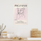 Cheetah line art print, Picasso poster, Minimalist ポスター (キッチン)