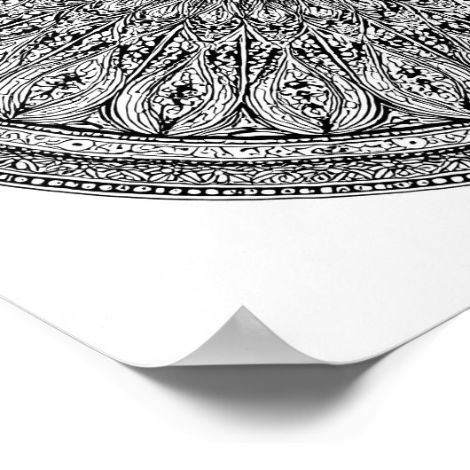 Cheetah Mandala Intricate Coloring Page ポスター (角)