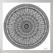 Cheetah Mandala Intricate Coloring Page ポスター (正面)