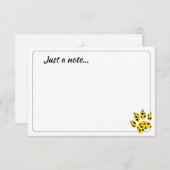 Cheetah Paw Print Custom Just a Note サンキューカード (正面/裏面)