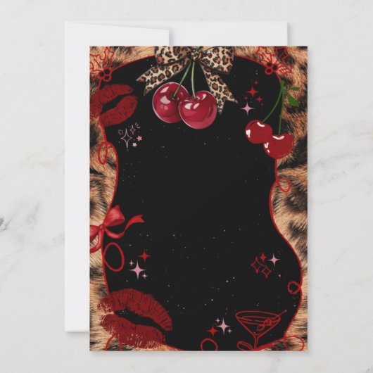 Cheetah print birthday invitation 招待状 (裏面)