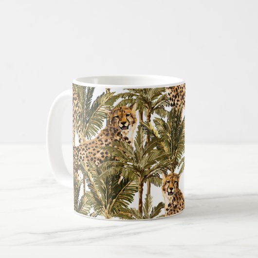 Cheetah Print Coffee Mug コーヒーマグカップ (正面左)