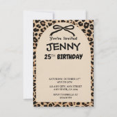 Cheetah Print Custom Kids Birthday Invite Party 招待状 (正面)